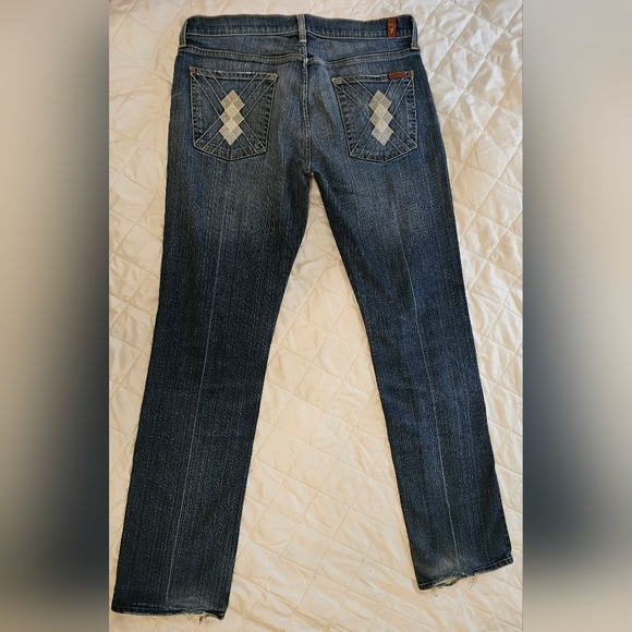 7 For All Mankind Argyle Pocket Med Wash Mens Jeans W 33" - Picture 1 of 7
